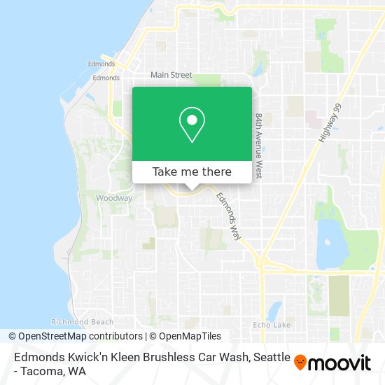 Edmonds Kwick'n Kleen Brushless Car Wash map