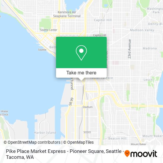 Mapa de Pike Place Market Express - Pioneer Square