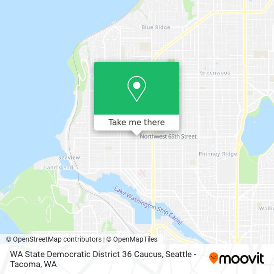Mapa de WA State Democratic District 36 Caucus