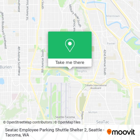 Mapa de Seatac Employee Parking Shuttle Shelter 2