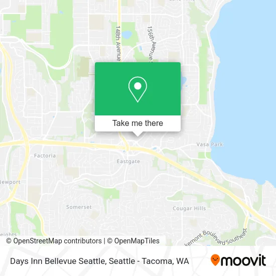 Days Inn Bellevue Seattle map