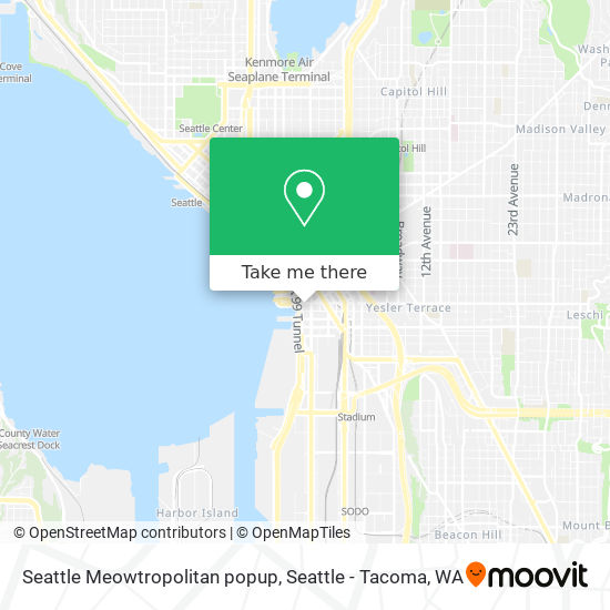 Mapa de Seattle Meowtropolitan popup