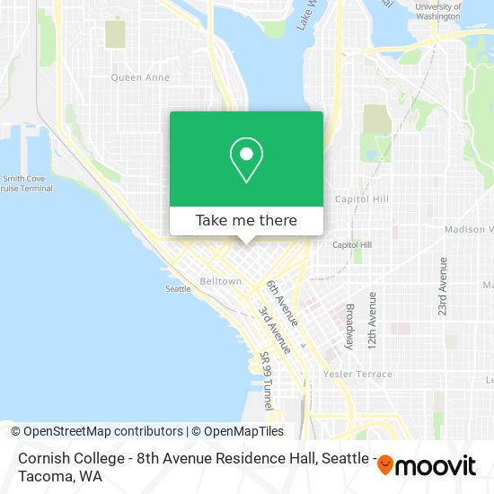 Cornish College - 8th Avenue Residence Hall map