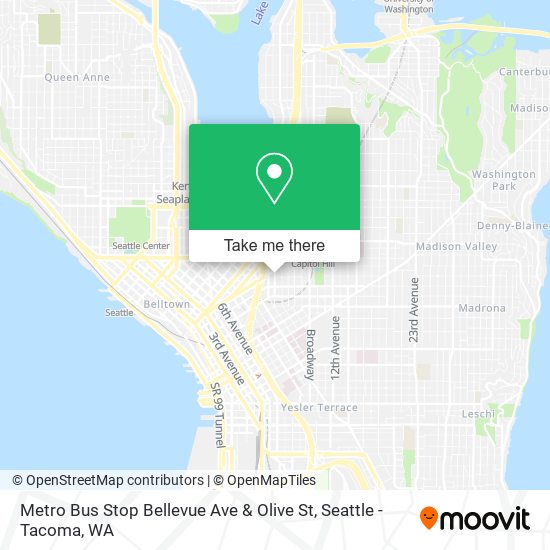 Metro Bus Stop Bellevue Ave & Olive St map