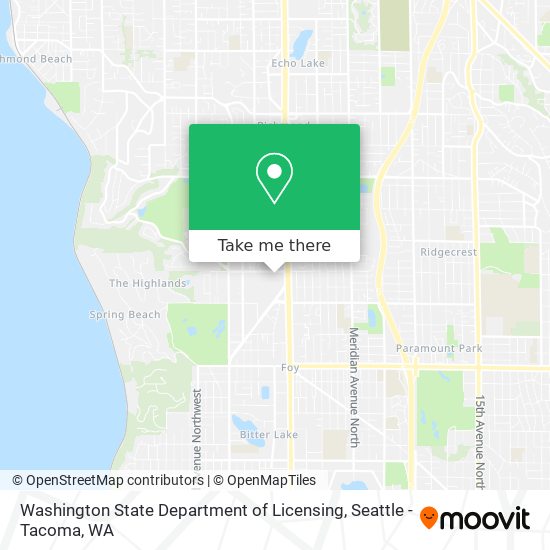 Washington State Department of Licensing map