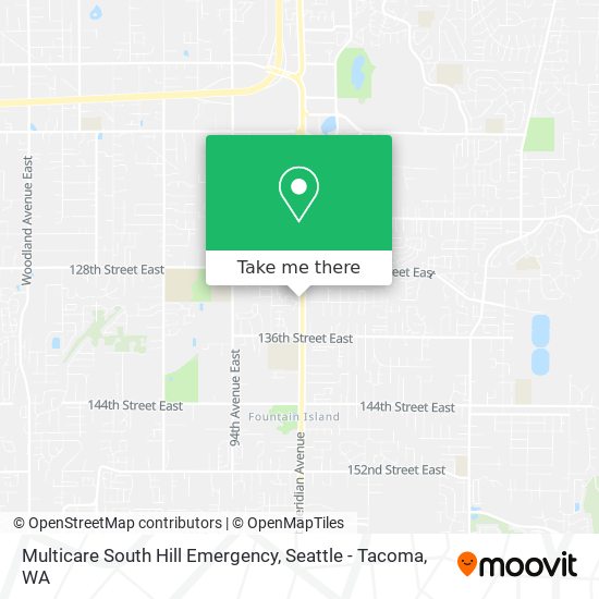 Multicare South Hill Emergency map