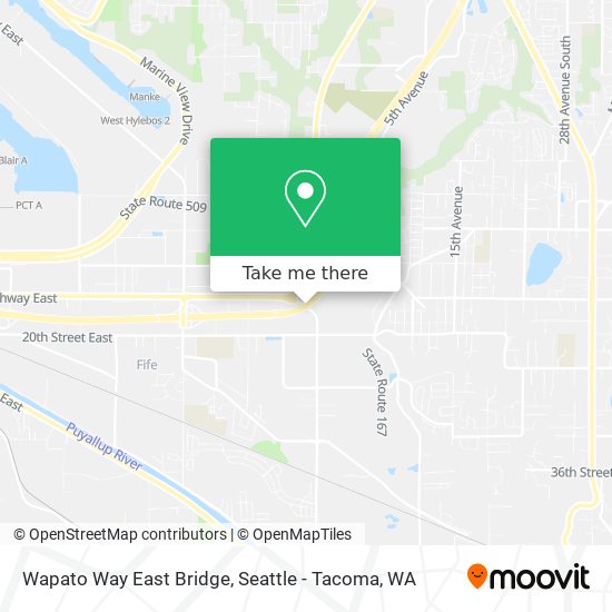 Wapato Way East Bridge map