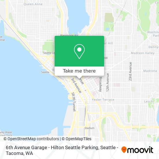 6th Avenue Garage - Hilton Seattle Parking map