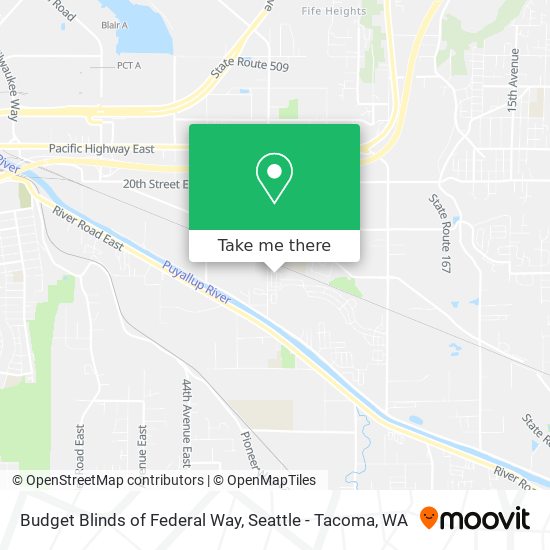 Budget Blinds of Federal Way map
