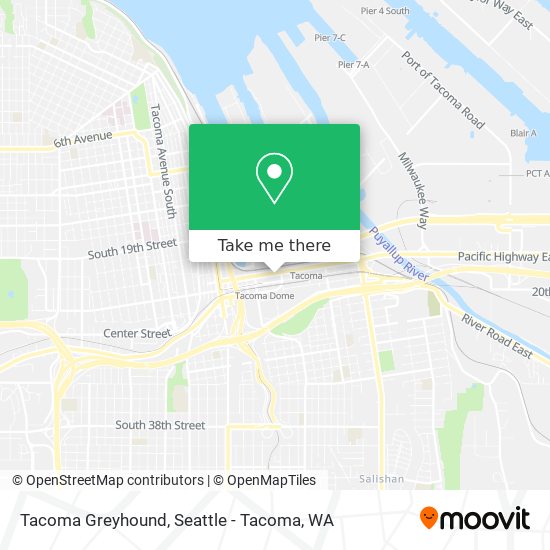 Tacoma Greyhound map