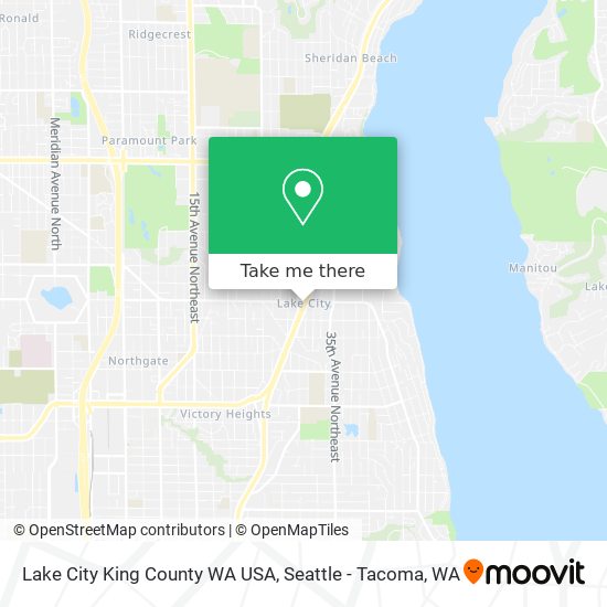 Lake City King County WA USA map