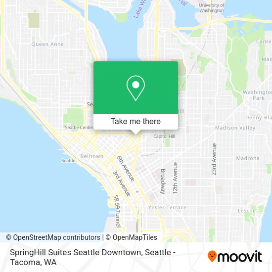 Mapa de SpringHill Suites Seattle Downtown