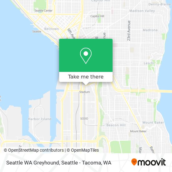 Mapa de Seattle WA Greyhound