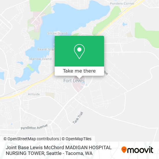 Joint Base Lewis McChord MADIGAN HOSPITAL NURSING TOWER map