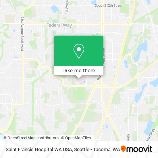 Saint Francis Hospital WA USA map