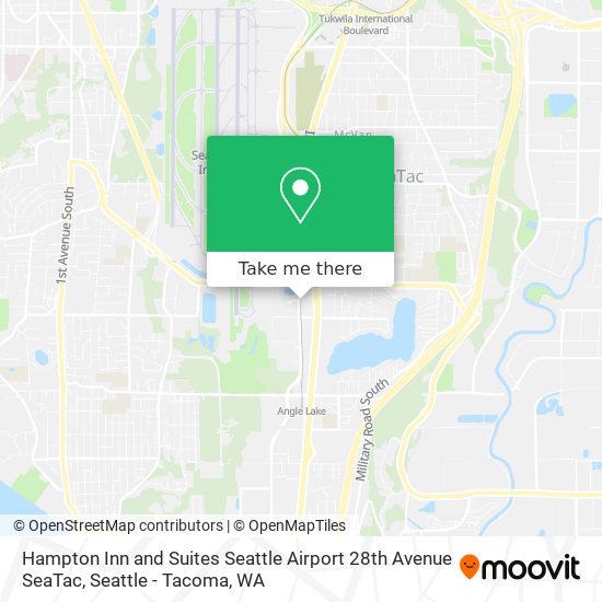 Hampton Inn and Suites Seattle Airport 28th Avenue SeaTac map