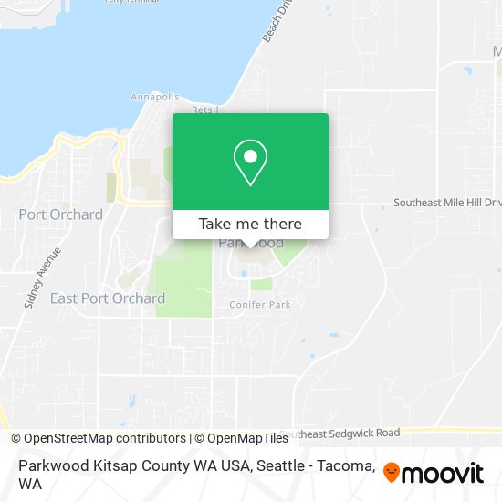 Parkwood Kitsap County WA USA map