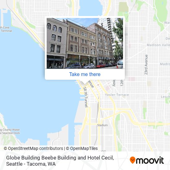 Globe Building Beebe Building and Hotel Cecil map