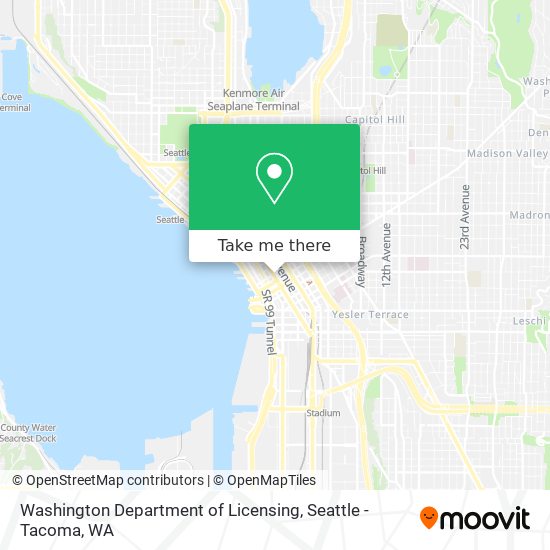 Mapa de Washington Department of Licensing