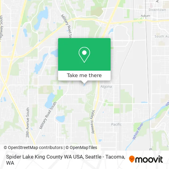 Spider Lake King County WA USA map