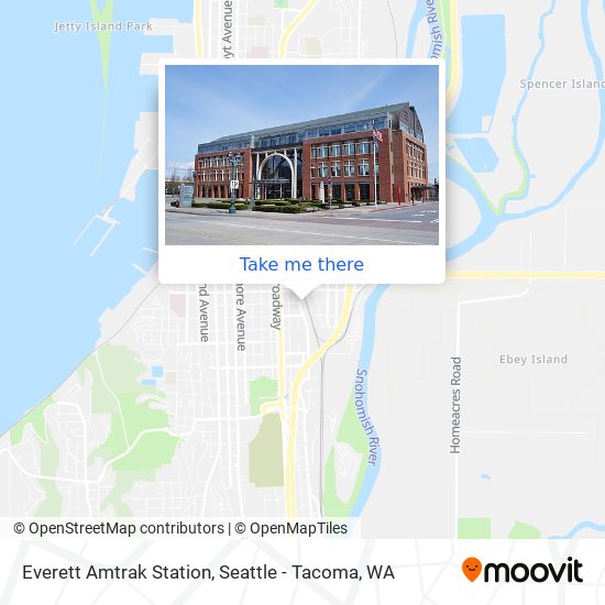 Mapa de Everett Amtrak Station