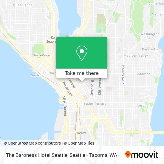The Baroness Hotel Seattle map