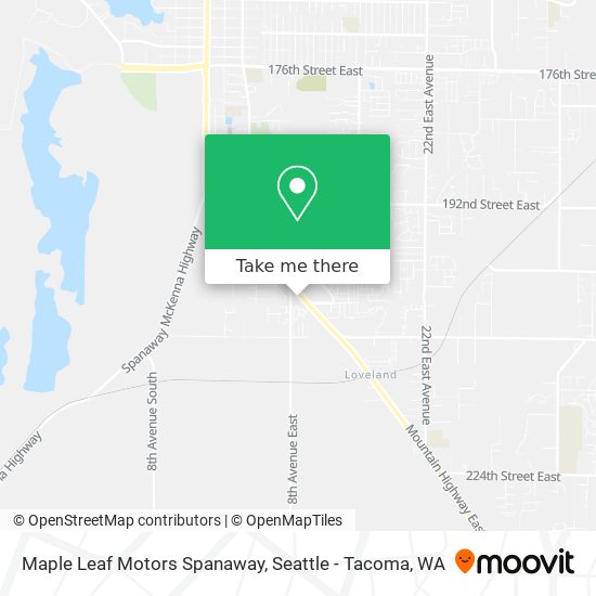 Maple Leaf Motors Spanaway map