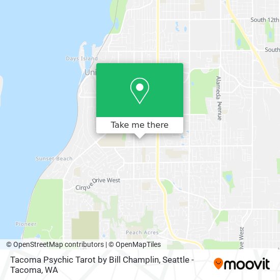 Tacoma Psychic Tarot by Bill Champlin map