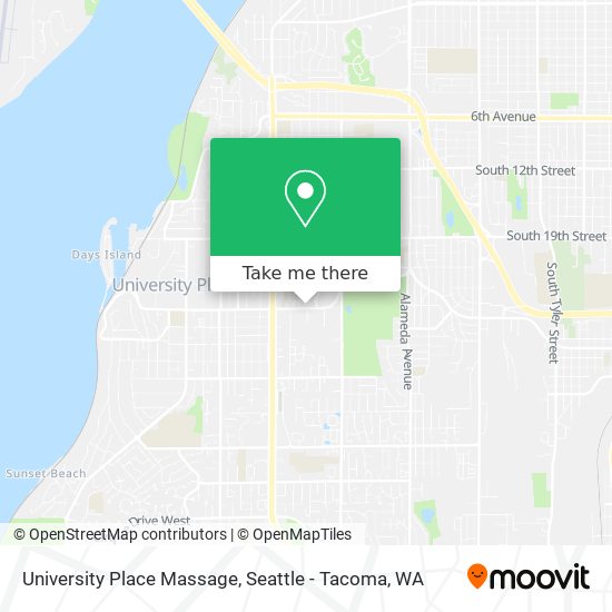 University Place Massage map