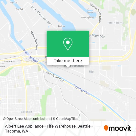 Albert Lee Appliance - Fife Warehouse map