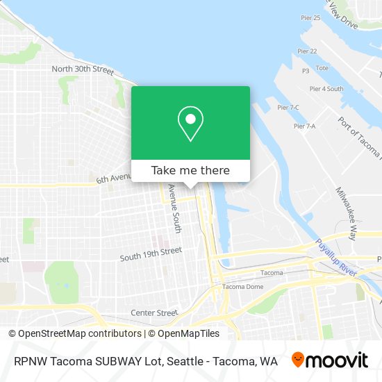 Mapa de RPNW Tacoma SUBWAY Lot