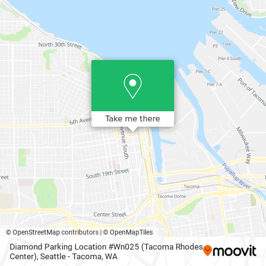 Diamond Parking Location #Wn025 (Tacoma Rhodes Center) map