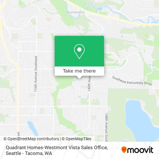 Quadrant Homes-Westmont Vista Sales Office map