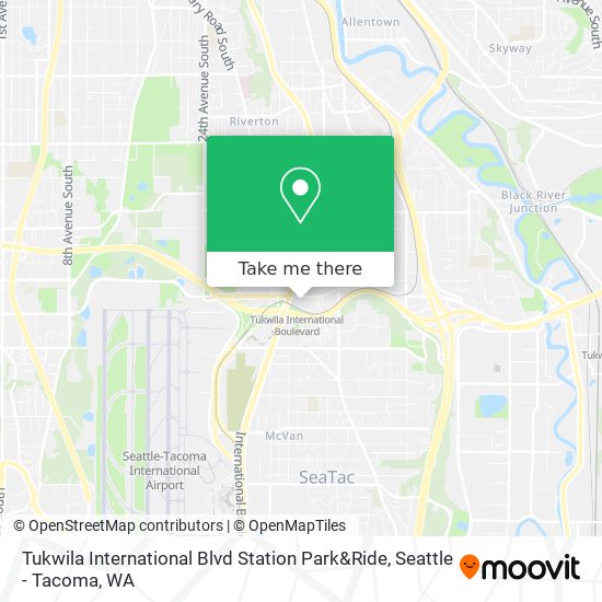 Mapa de Tukwila International Blvd Station Park&Ride