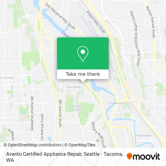 Avantu Certified Appliance Repair map