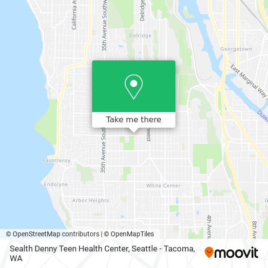 Mapa de Sealth Denny Teen Health Center