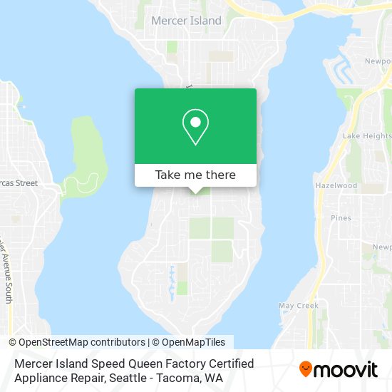 Mercer Island Speed Queen Factory Certified Appliance Repair map