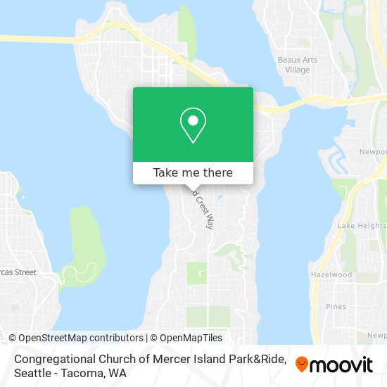 Congregational Church of Mercer Island Park&Ride map