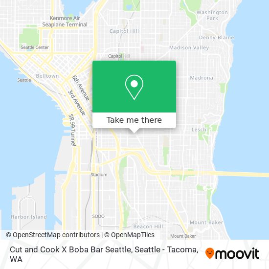 Cut and Cook X Boba Bar Seattle map