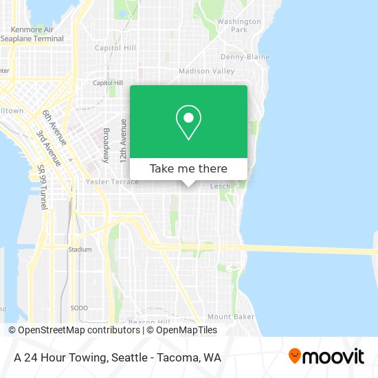 A 24 Hour Towing map