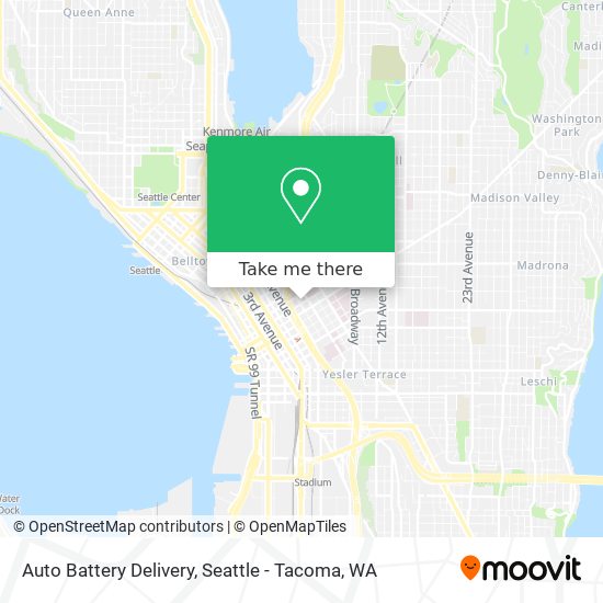 Auto Battery Delivery map