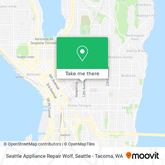 Seattle Appliance Repair Wolf map