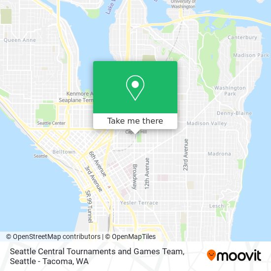 Seattle Central Tournaments and Games Team map