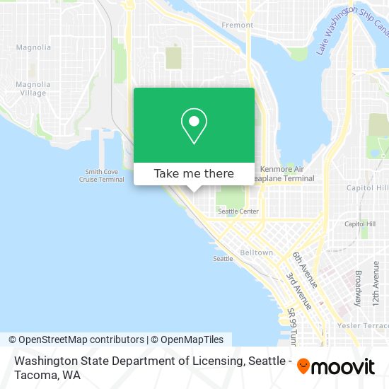 Washington State Department of Licensing map