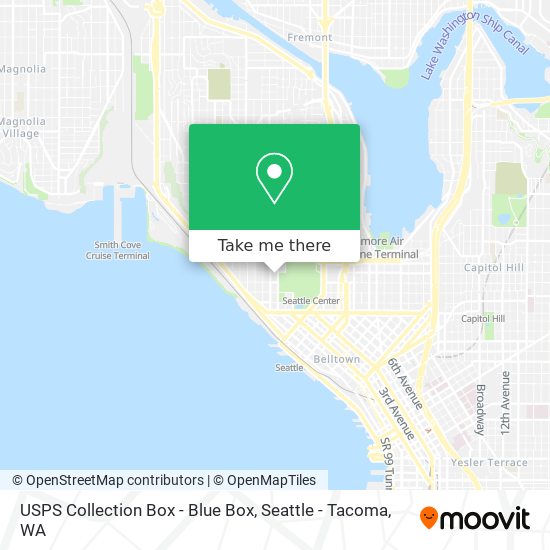 Mapa de USPS Collection Box - Blue Box