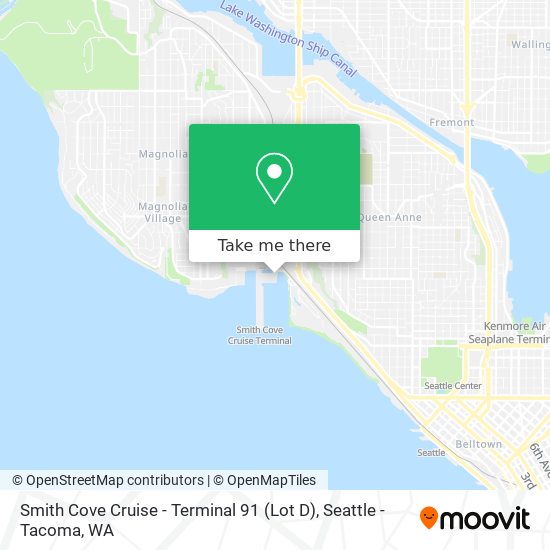 Mapa de Smith Cove Cruise - Terminal 91 (Lot D)