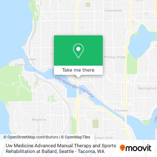 Uw Medicine Advanced Manual Therapy and Sports Rehabilitation at Ballard map