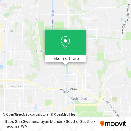 Baps Shri Swaminarayan Mandir - Seattle map