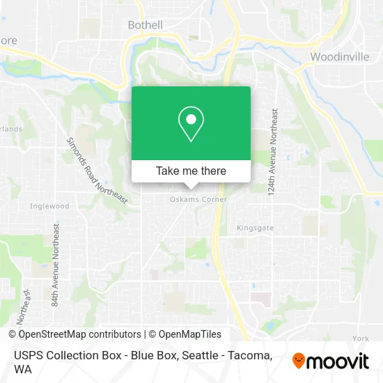 Mapa de USPS Collection Box - Blue Box