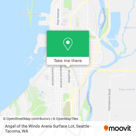 Angel of the Winds Arena Surface Lot map